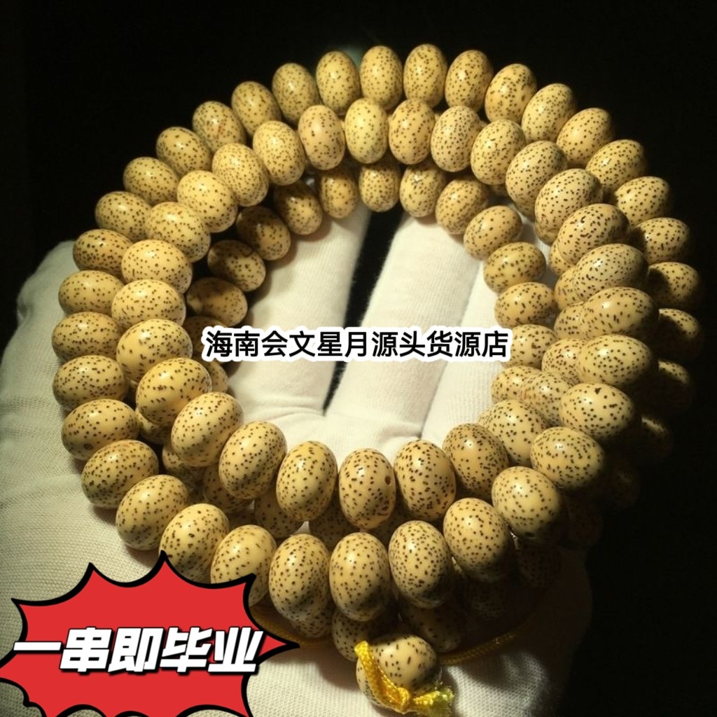 海南星月菩提子原籽鸡油黄金籽大规格算盘珠苹果手串海南佛珠文玩