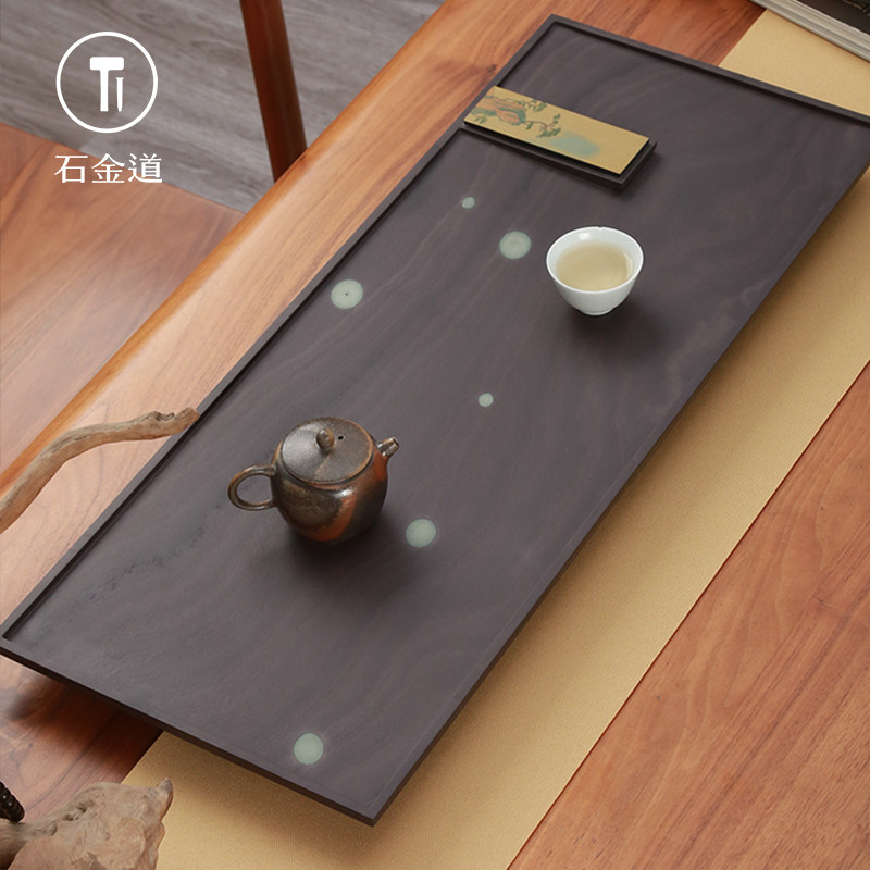 石金道紫龙玉石茶盘天然整块家用轻奢排水高级原石茶台干湿泡茶海