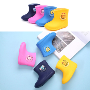 Kids girls rain Rubber boots Boys cartoon shoes Waterproof