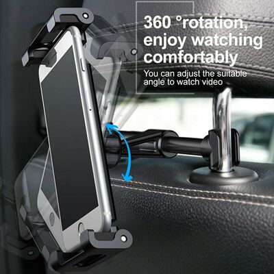 Car Seat Back Headrest Mount Holder for iPad Phone Tablet