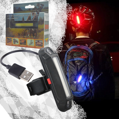 USB Rechargeable LED Bicycle Bike Front Rear Tail Light Lamp