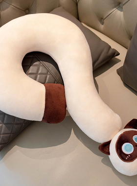 创意猫咪问号抱枕沙发客厅靠垫办公室午睡枕头脖子靠枕颈枕车载背