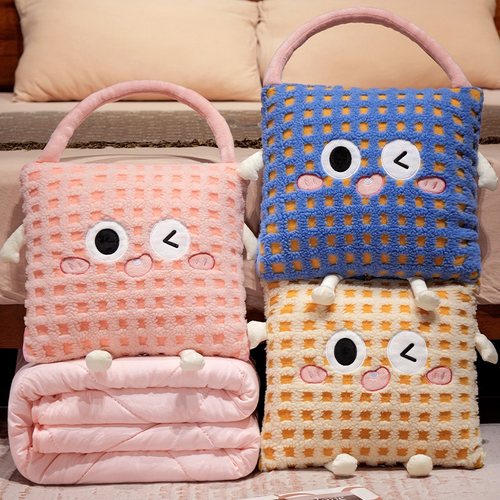 汽车抱枕被子两用加厚车载靠枕办公室折叠靠垫午睡枕头毯子二合一