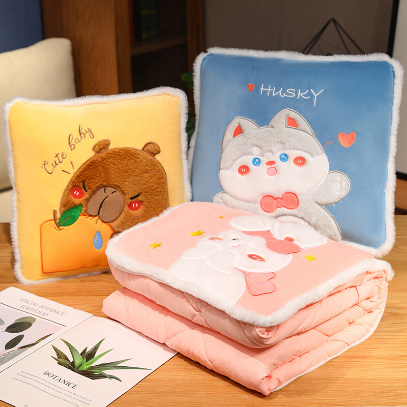 汽车抱枕被子两用加厚办公室靠背折叠午睡枕头车载靠枕毯子二合一