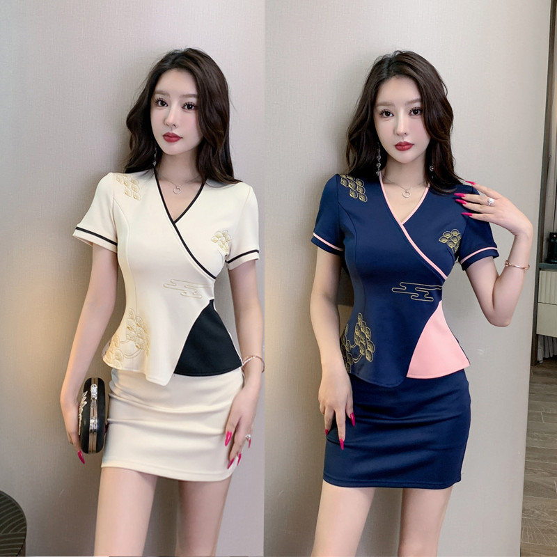 足浴工作服女技师套装性感显瘦酒店新款桑拿洗浴按摩足疗技师服装