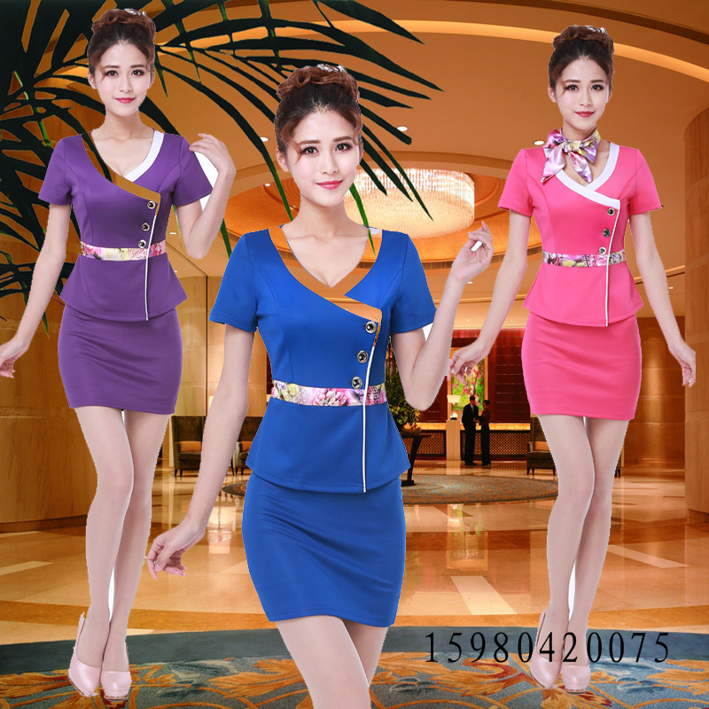 2019夏季新款足疗空姐装酒店夜总会KTV工作制服桑拿按摩技师服女|ruв категории Женская одежда, костюм/национальная одежда/театр костюм, национальная одежда/этап погрузки - от Buy2taobao.com для оказания профессиональной услуги покупки агента Taobao