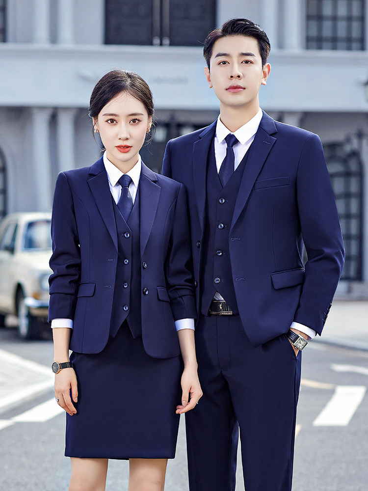 정장 남성 직업복 남녀 동형 예복 4S 매장 교사 영업부 가을 겨울 조끼 작업복 정장