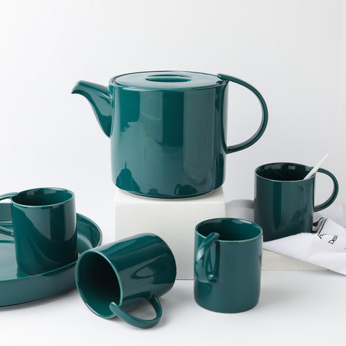 高颜值陶瓷配茶盘茶壶茶杯6件套