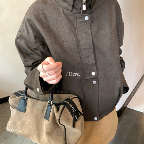 Hers-早冬上新简约中性雅痞调性夹棉立领夹克66996