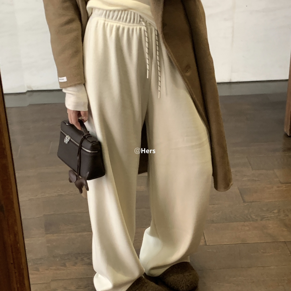 Hers-冬上新爆款百搭简约日常百搭加绒加厚直筒裤休闲裤10420#