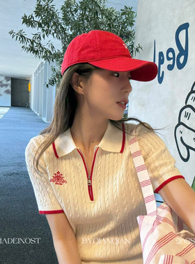 MADEIN OST-26年早春6羊毛英伦撞色Polo领针织衫（含6羊毛）S8926