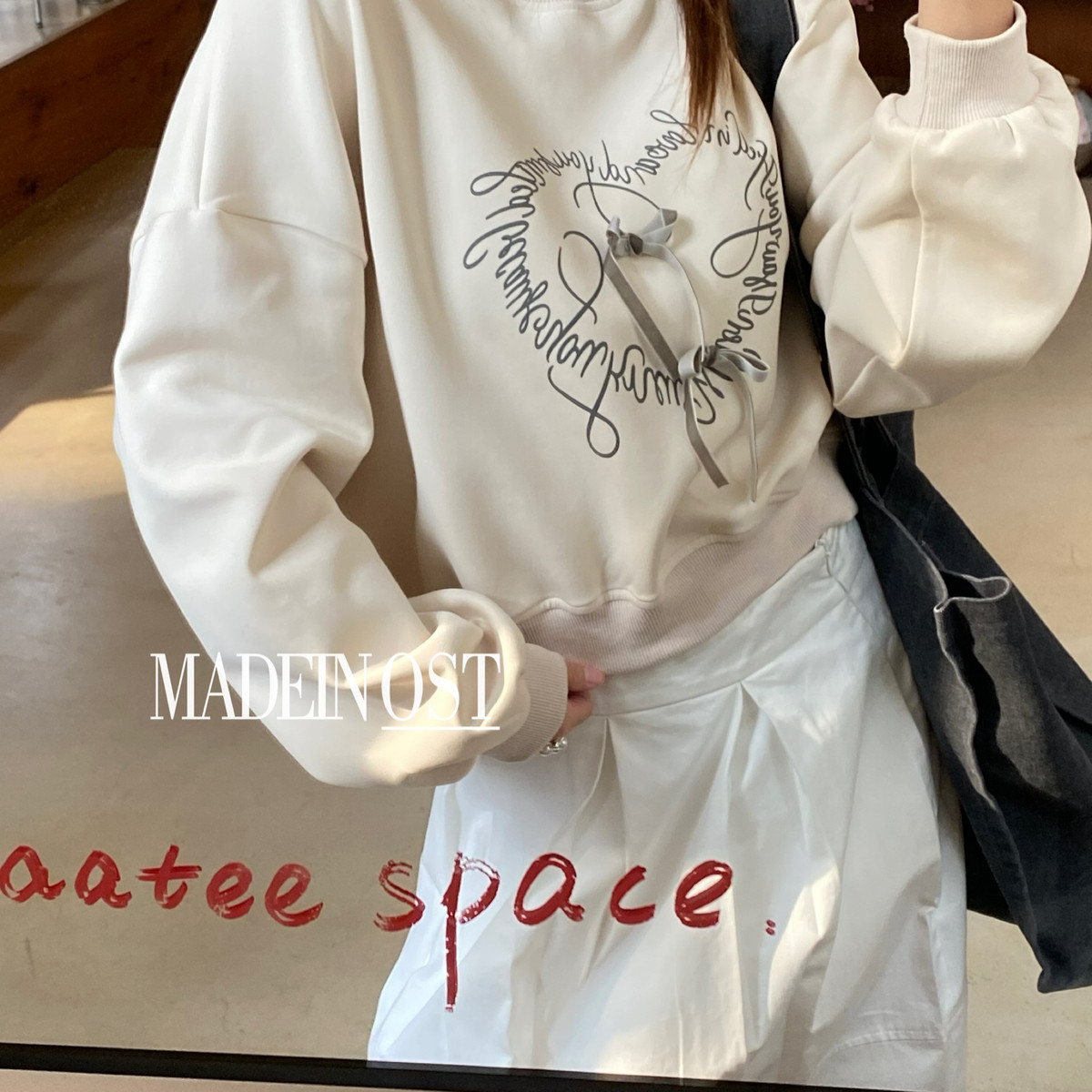 MADEIN OST-26年早春首发轻法式氛围百搭时尚蝴蝶结短卫衣91176,女装/女士精品,卫衣/绒衫,淘宝优惠券,粉丝福利购,淘宝优惠卷