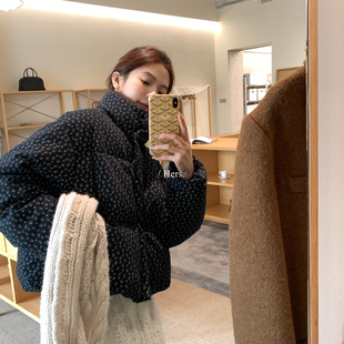 Hers-冬上新韩系简约复古日常立领面包羽绒服(含90白鸭绒)92677#