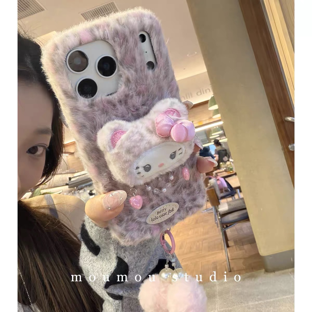 秋冬款hello kitty毛绒oppo a6i少女心款a5/a3x/A2m手机壳Findx9pro/8s+/7/6可爱OPPOReno15pro/14/13/12/11