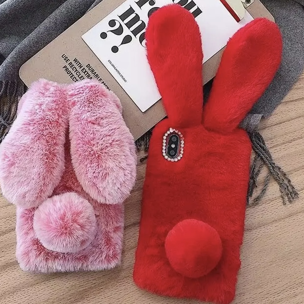 新年喜庆红色本命年兔子a57/A58x冬V50/a97手机壳V70S毛绒v60S真我NEO7se/gt6/5手机壳Realme14pro+/13/12/11