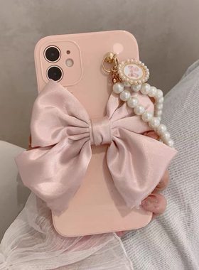 ins春夏季蝴蝶结珍珠手绳x note/t2x手机壳VIVO iqoo11/10pro/9/8清新IQOONEO7se女款Z6保护套u5x软z3防摔z1x