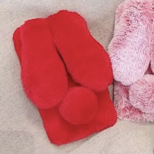 新年红色本命年秋冬毛茸茸兔子pura80pro/70适用华为nova14/13/12/11/10手机壳mate80/70毛绒hi畅享80s/70/60