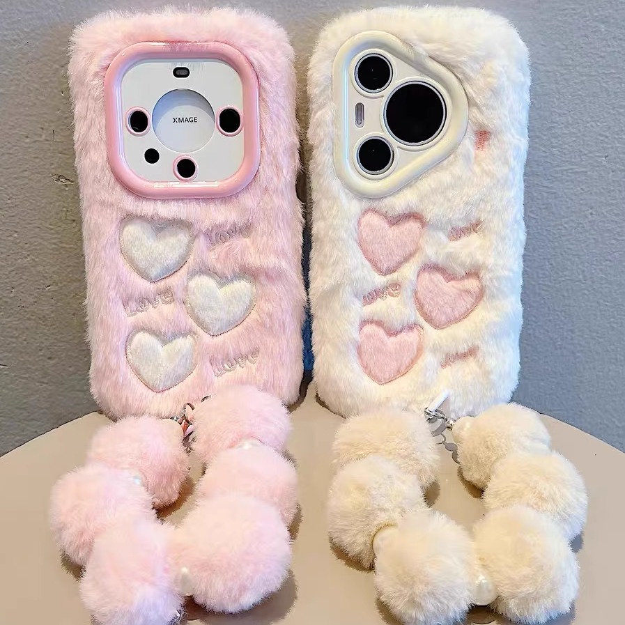 秋冬款小爱心a5毛绒oppo a6i带手绳a3x/A2m手机壳Findx9/8s+/7/6日韩风少女款OPPO Reno15/14pro/13/12/11/10