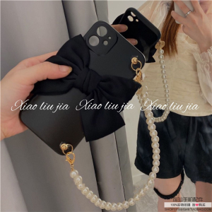 ins蝴蝶结珍珠手提链条小米4黑鲨3s手机壳pro2S女R1坚果5G红魔6R