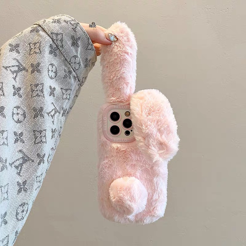 秋冬季毛绒兔子power适用华为magic8pro/7/6/play10/9/8手机壳50畅玩x60i毛茸茸x70荣耀500/400/300/200可爱