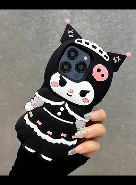 卡通可爱库洛米黑色y73s/vivo y35m保护套IQOO13/12/11s少女心款IQOONEO10/9s pro+/8/7/6/5手机壳iqooz9x/z8