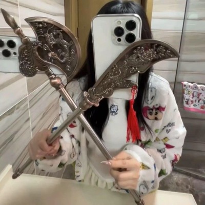 青龙偃月刀Civi5/4pro3整蛊手机壳适用小米15pro/14/13/12X搞笑红米k80开山斧K60K70e/Note14/13pro/12R/11T