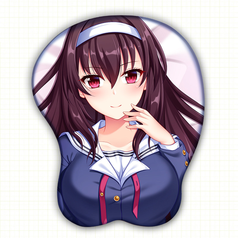 原创动漫3d鼠标垫路人女主养成方法霞之丘诗羽周边立体鼠标垫欧派
