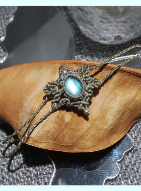 晴天出品手工编织天然拉长石手手绳简约风显细白可定制