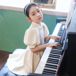 女童礼服高端小花童婚礼小女孩钢琴演奏表演儿童演出服生日公主裙