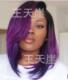 偏分黑色渐变紫色短DUQ发B2OB 女假发 家 士新款 厂200欧美新款