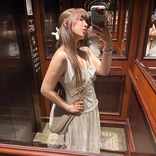 3ts花边吊带裙法式高级感连衣裙收腰显瘦设计感白色长裙