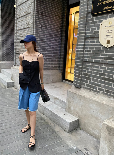 牛仔短裤五分裤适中棉