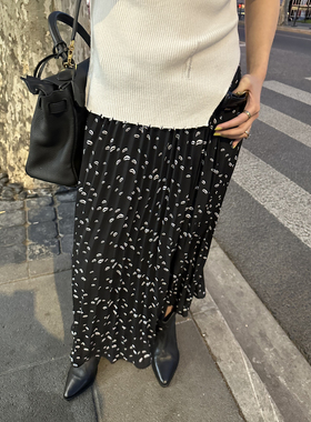 3ts大裙摆设计高级感碎花半身裙百搭小众印花长裙夏