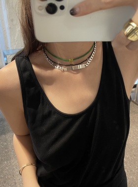 3ts高级感铁皮小众设计锁骨链