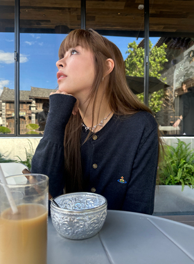 3ts【星球系列2.0】超细羊毛针织开衫秋季复古星球刺绣长袖毛衣