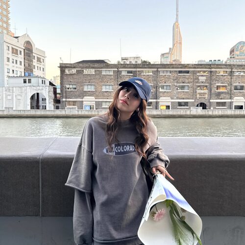 假两件长袖休闲字母卫衣