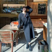 3ts双面羊毛连衣裙慵懒风秋冬宽松羊绒毛呢外套裙子