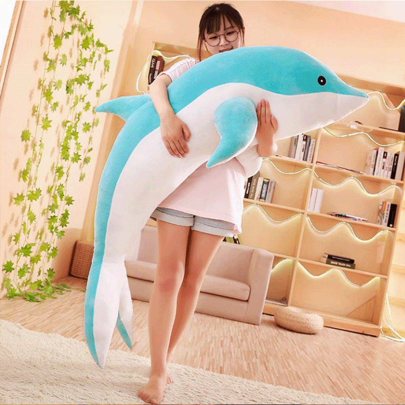 大号海豚抱枕毛绒玩具睡觉公仔可爱布娃娃儿童礼物床上女孩玩偶