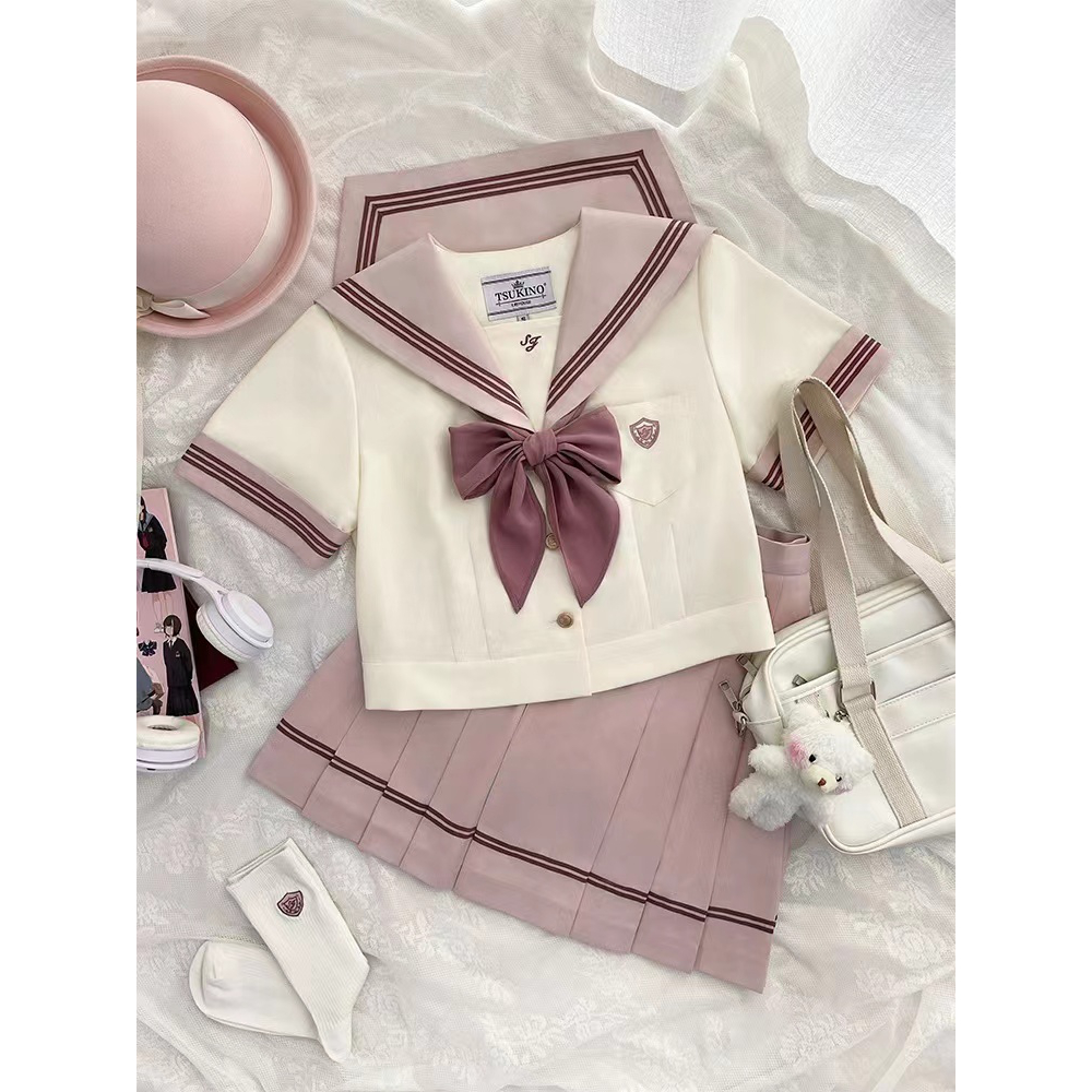 Mew现货*淑吉高*原创设计温柔奶黄身蔷薇粉三本 夏服JK制服