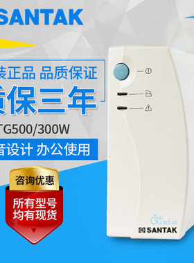 山特UPS不间断电源TG500 300W家用电脑断电延时15分钟质保三年