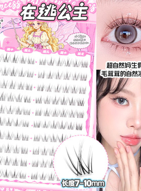 梦鹿在逃公主假睫毛太阳花女团毛茸茸自然凌乱型日常伪素颜120簇