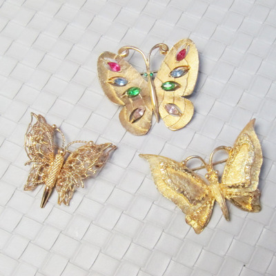 【鎏金蝶影】JJ / BSK / Monet 中古蝴蝶胸针~Jessie的维琴察