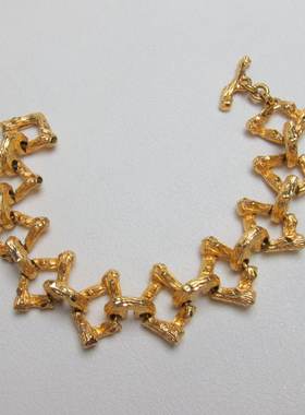 【法式先锋】GUY*LAROCHE金质树瘤纹手链复古腕饰~Jessie的维琴察