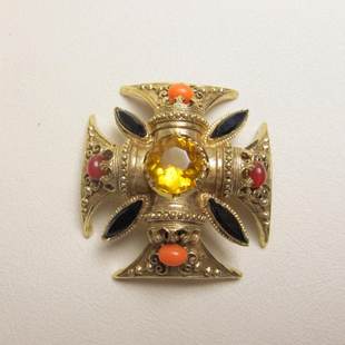 华丽勋章 可做吊坠 Flo 马耳他十字勋章胸针 书本稀有款 renza