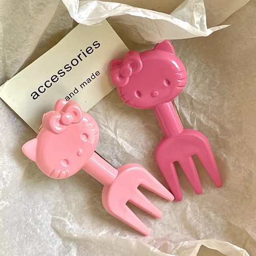 彩色多巴胺小猫叉子发夹