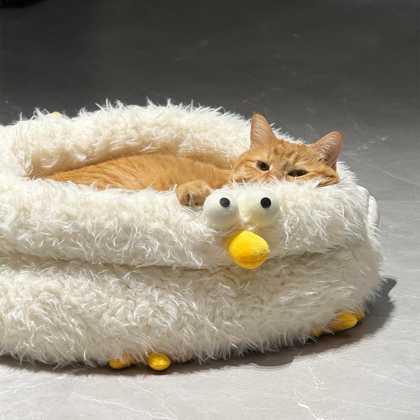 四季通用咕咕鸡猫窝圆形半封闭