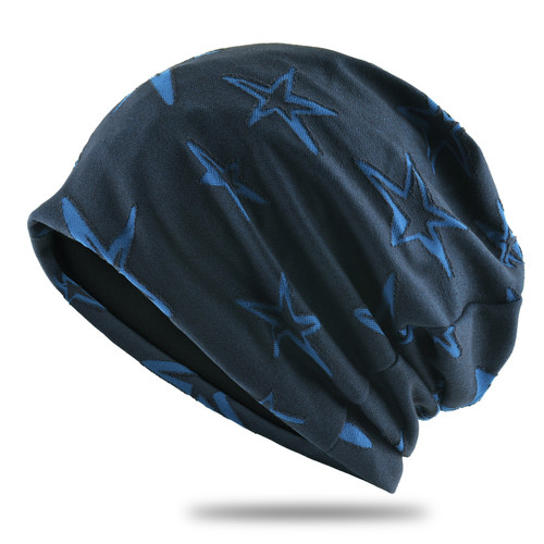 男士个性套头帽提花五星包头帽潮
