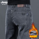 直筒牛仔裤 男士 冬季 JEEP专柜正品 加绒加厚保暖弹力休闲长裤 子青年