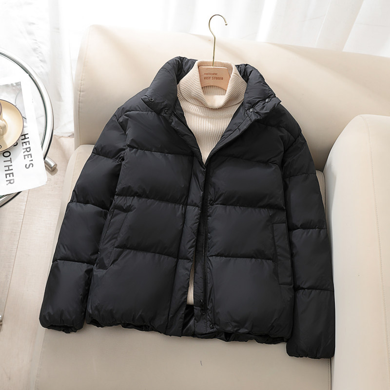 轻薄面包羽绒棉衣女短款2026冬季工作服棉服外套工装黑色小棉袄
