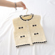 宝宝针织马甲12 儿童毛衣秋装 女童小香风马甲2025新款 背心外穿韩版